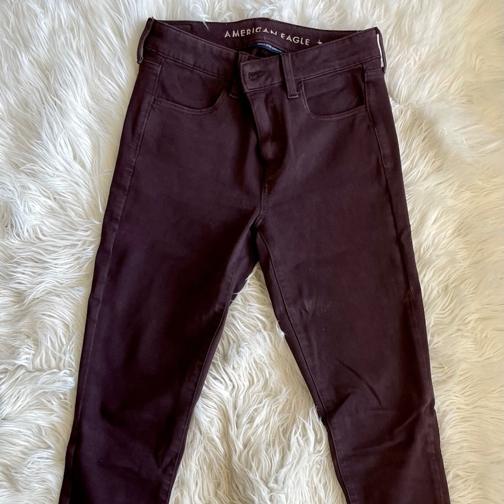 COPY - Wine Red American Eagle High Rise Jeggings